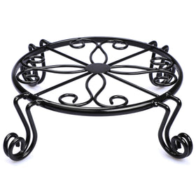 Autopromake black plant stand with round base for stable indoor display