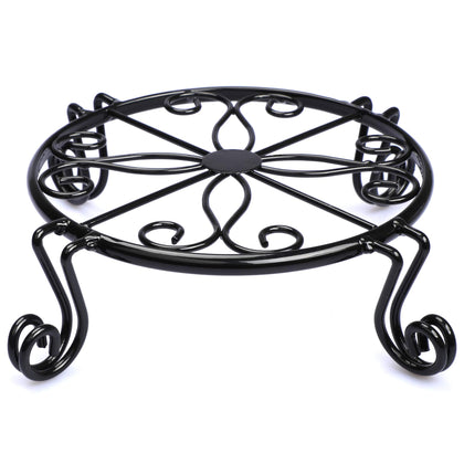 Autopromake black plant stand with round base for stable indoor display