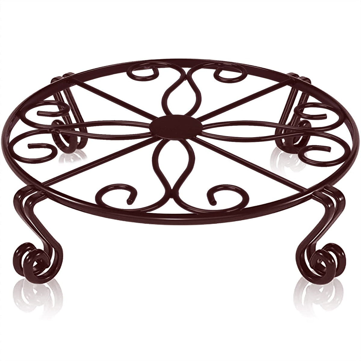 Autopromake brown plant stand with round base for sturdy indoor/outdoor pots
