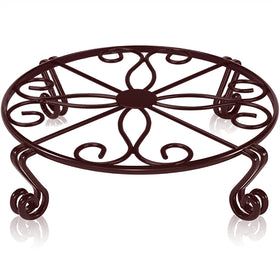 Autopromake brown plant stand with round base for sturdy indoor/outdoor pots