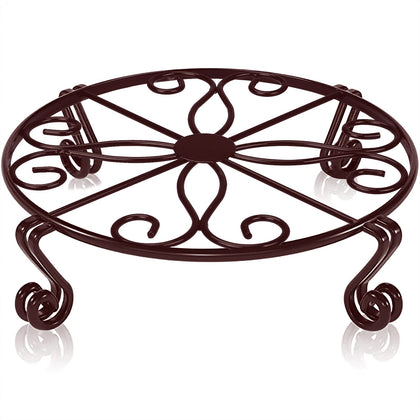Autopromake brown plant stand with round base for sturdy indoor/outdoor pots