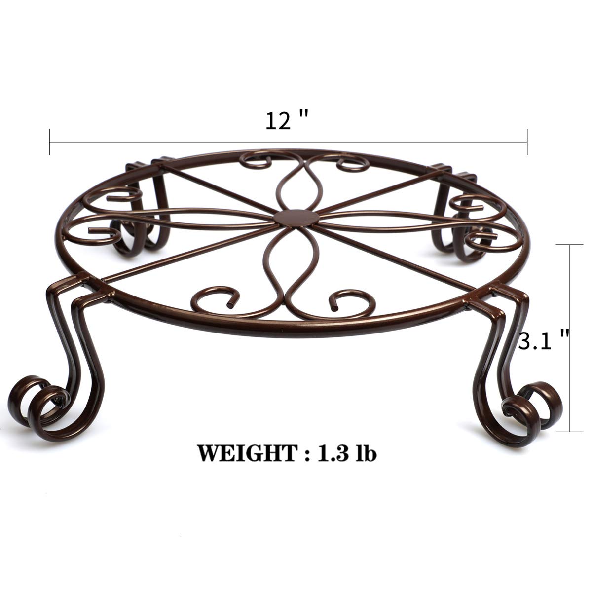 Autopromake heavy-duty plant stand in bronze finish supports outdoor pots