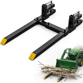 AUTOSAVER88 60-inch clamp-on pallet forks attachment enhances tractor versatility for heavy lifting