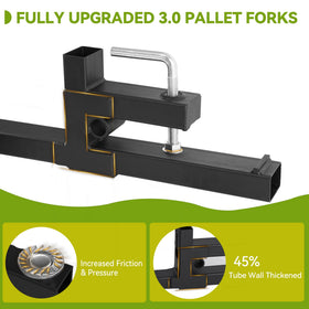 AUTOSAVER88 adjustable stabilizer bar keeps forks aligned when handling heavy pallets