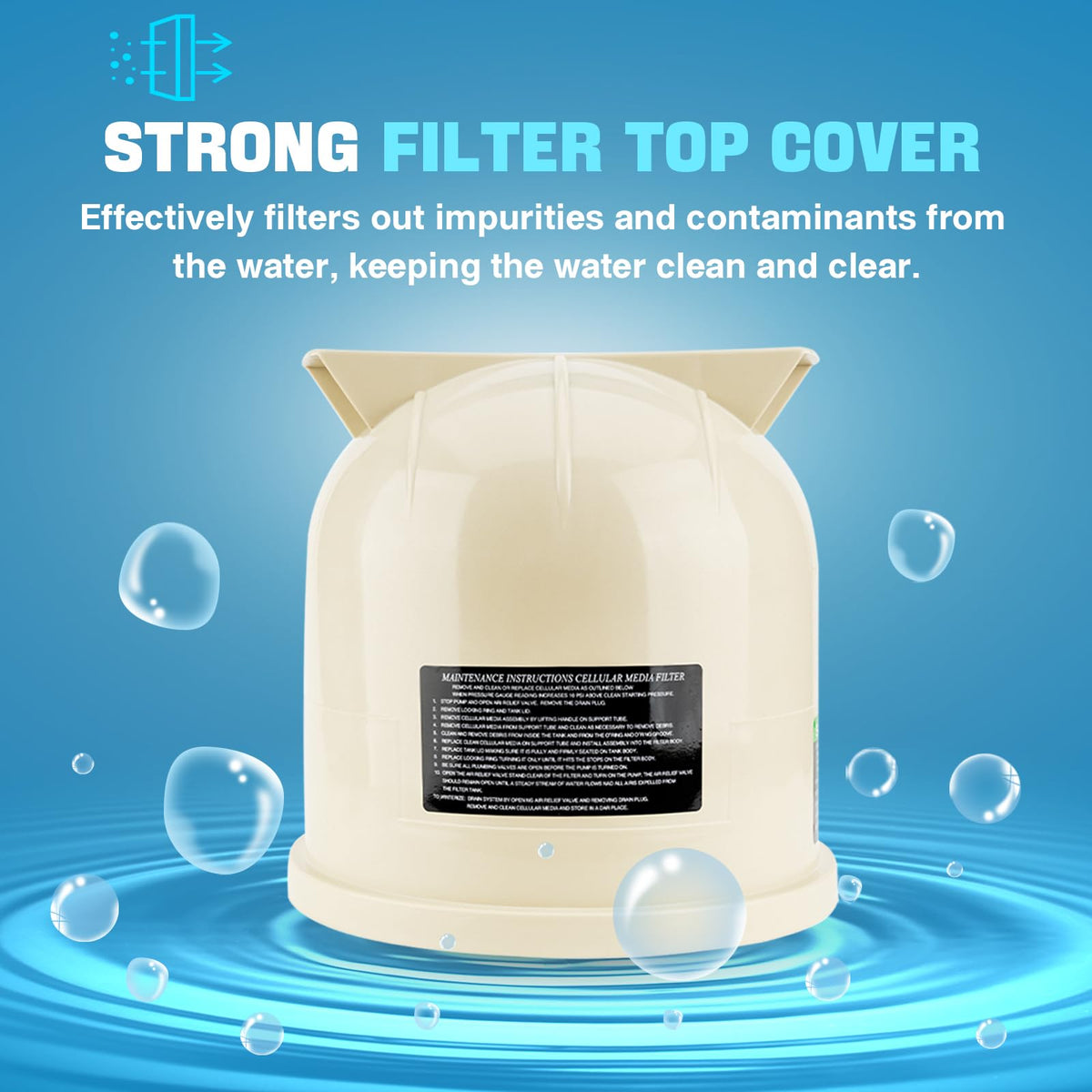 Autoverve almond-lid cover compatible with Clean & Clear filters keeps debris out