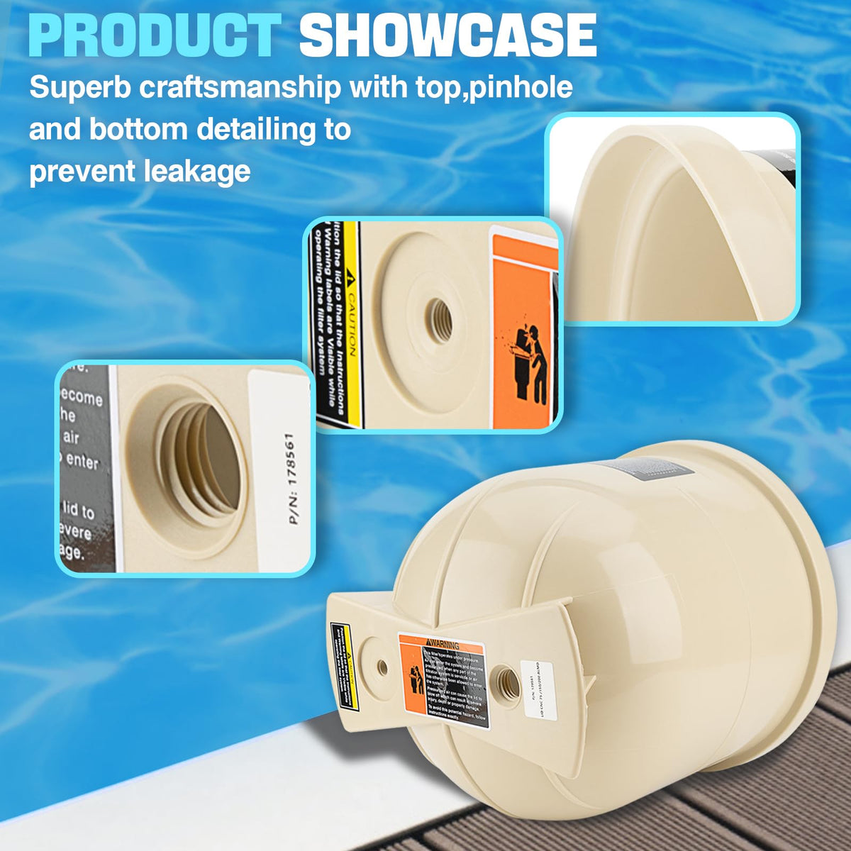 Autoverve reinforced lid for Pentair cartridges endures heat and corrosion