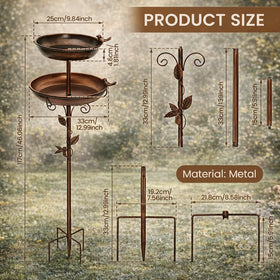 Autrovia weatherproof bird bath resists rust and UV damage for lasting outdoor use.