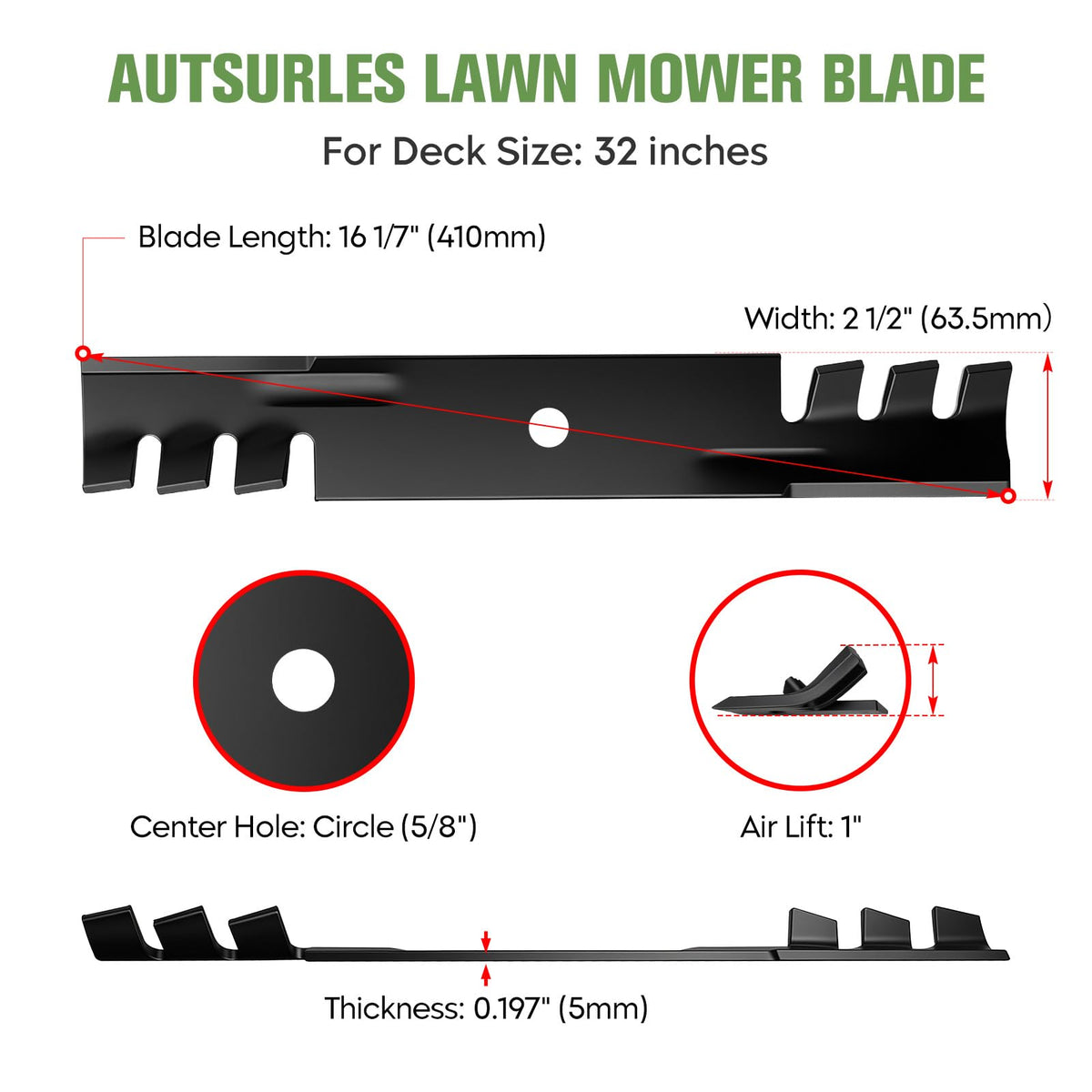 Autsurles replacement blades for Ferris 1520843 install easily and mulch evenly.