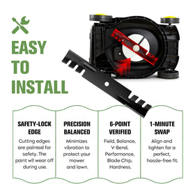 Autsurles Husqvarna 539101496 blades help cut thick grass cleanly.