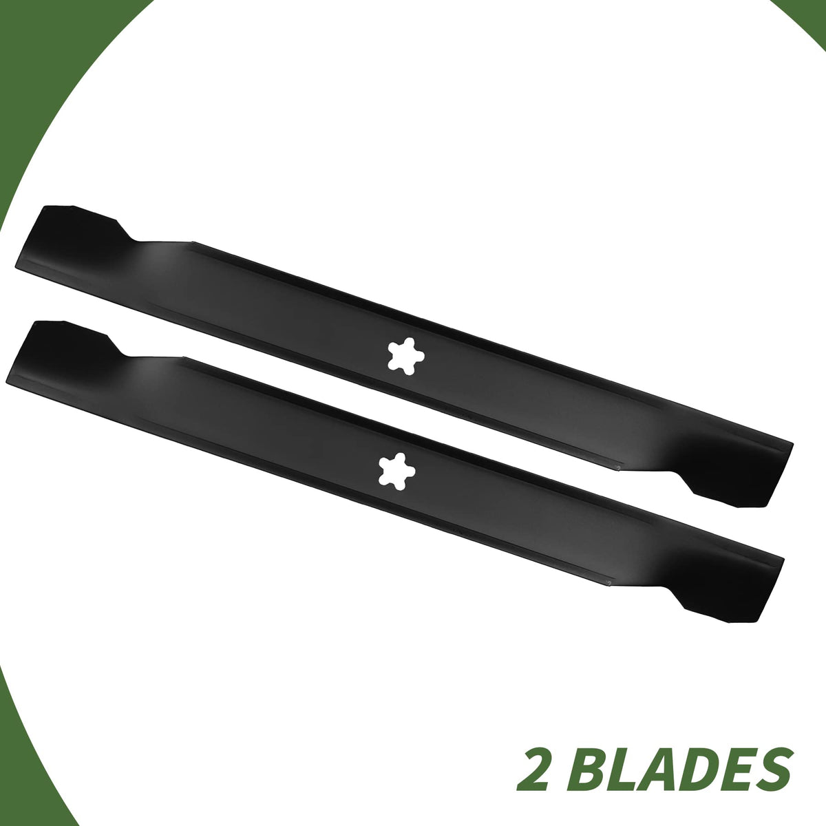 Autsurles high-lift blades in use offer efficient lift during mowing.