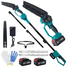 Autubin 2-in-1 pole saw in switch mode for versatile pruning from ground