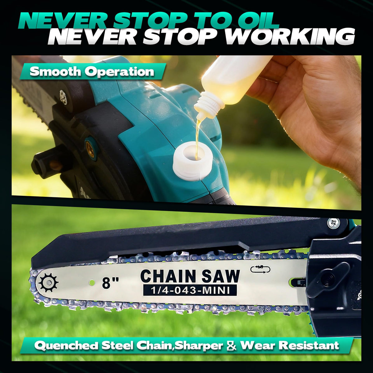 Autubin dual 4.0Ah batteries maximize runtime for extended pruning sessions.