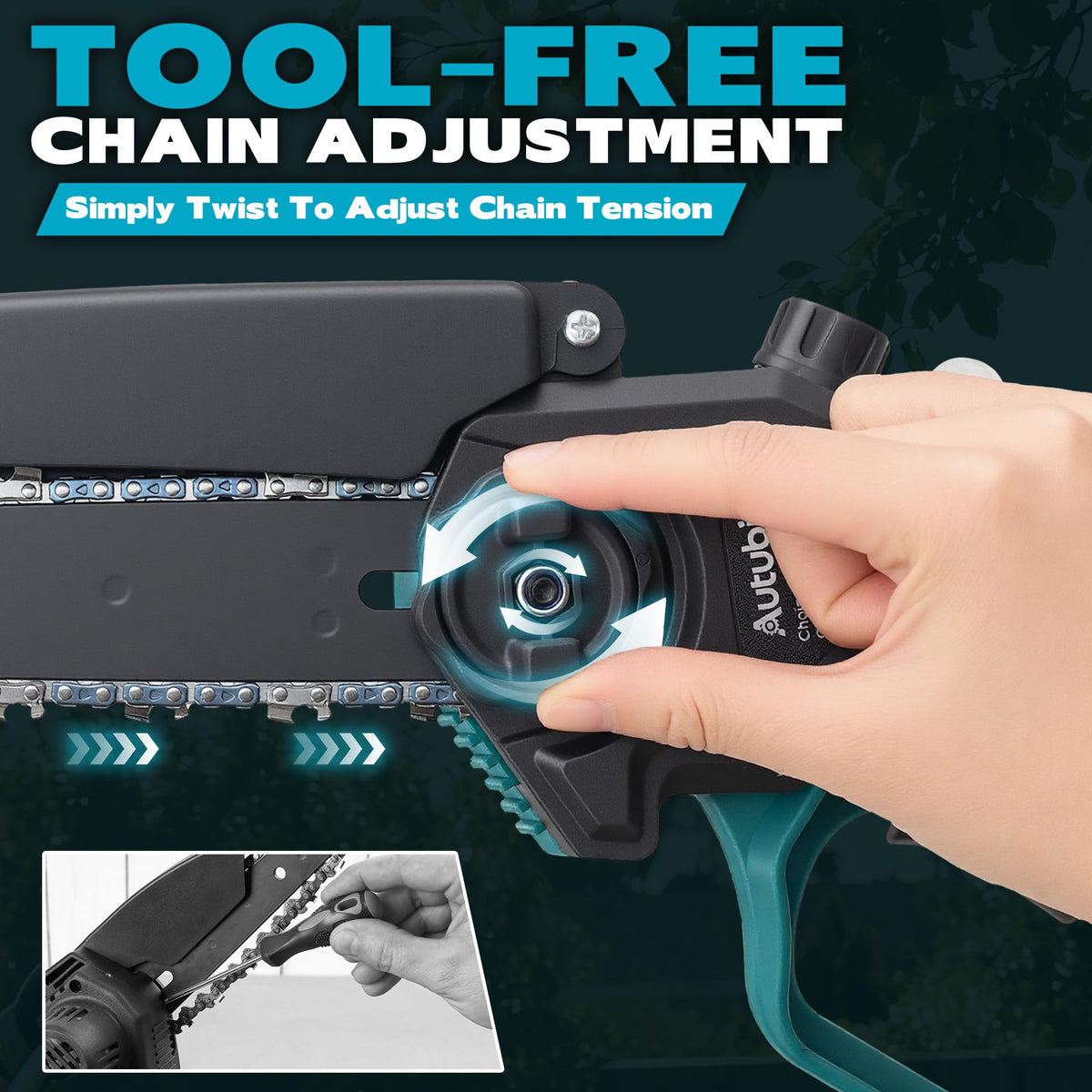 Autubin safety features with dual-start switch prevent accidental activation