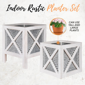 Autumn Alley two-piece planters offer legged and flat placement options.