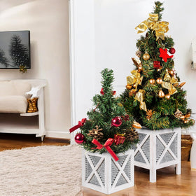 Autumn Alley white front porch planters set enhances seasonal displays.