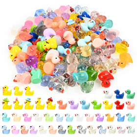 AUUTI 108-pack resin mini ducks illuminate shelves for DIY crafts