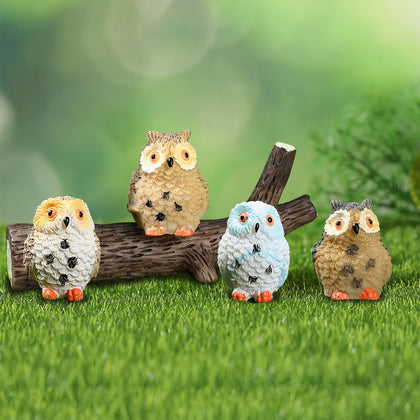 Auvitaya brown owl figurine for dollhouses and micro landscapes.