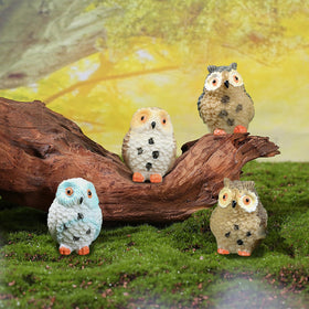Auvitaya gray owl figurine for whimsical desk décor.