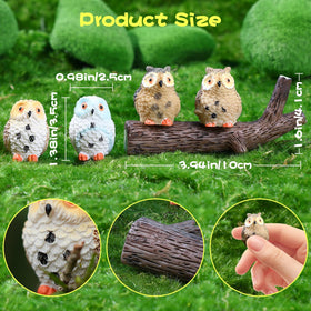 Auvitaya white owl figurine adds charm to plant pots.