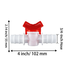 AUXBC valve with red handle showing easy flow control and shut-off.