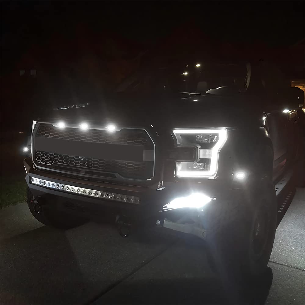 Kit does not include the grille; fits aftermarket Raptor-style grilles