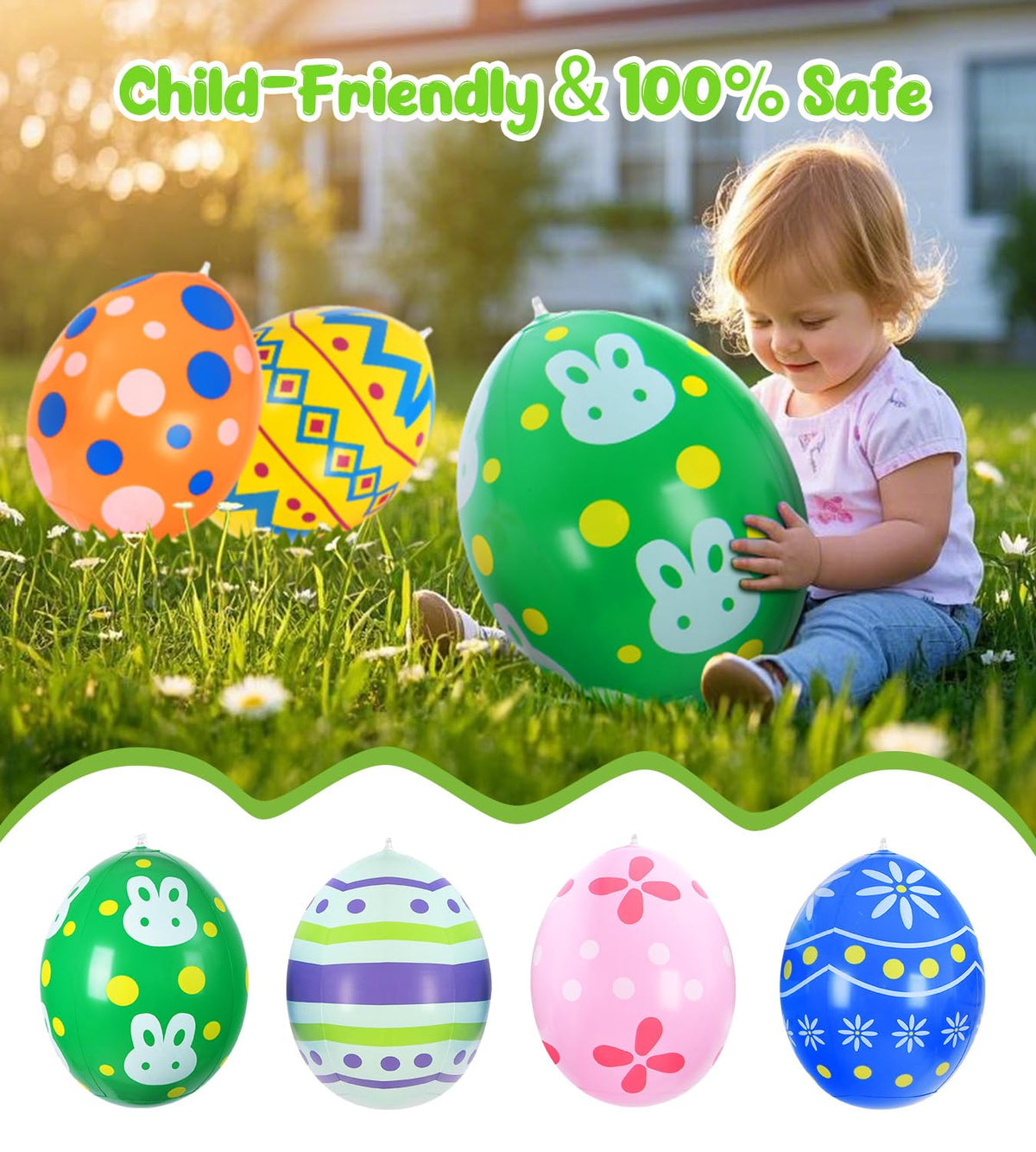 AUYOUNG Easter eggs front door decor creates a welcoming seasonal vibe.