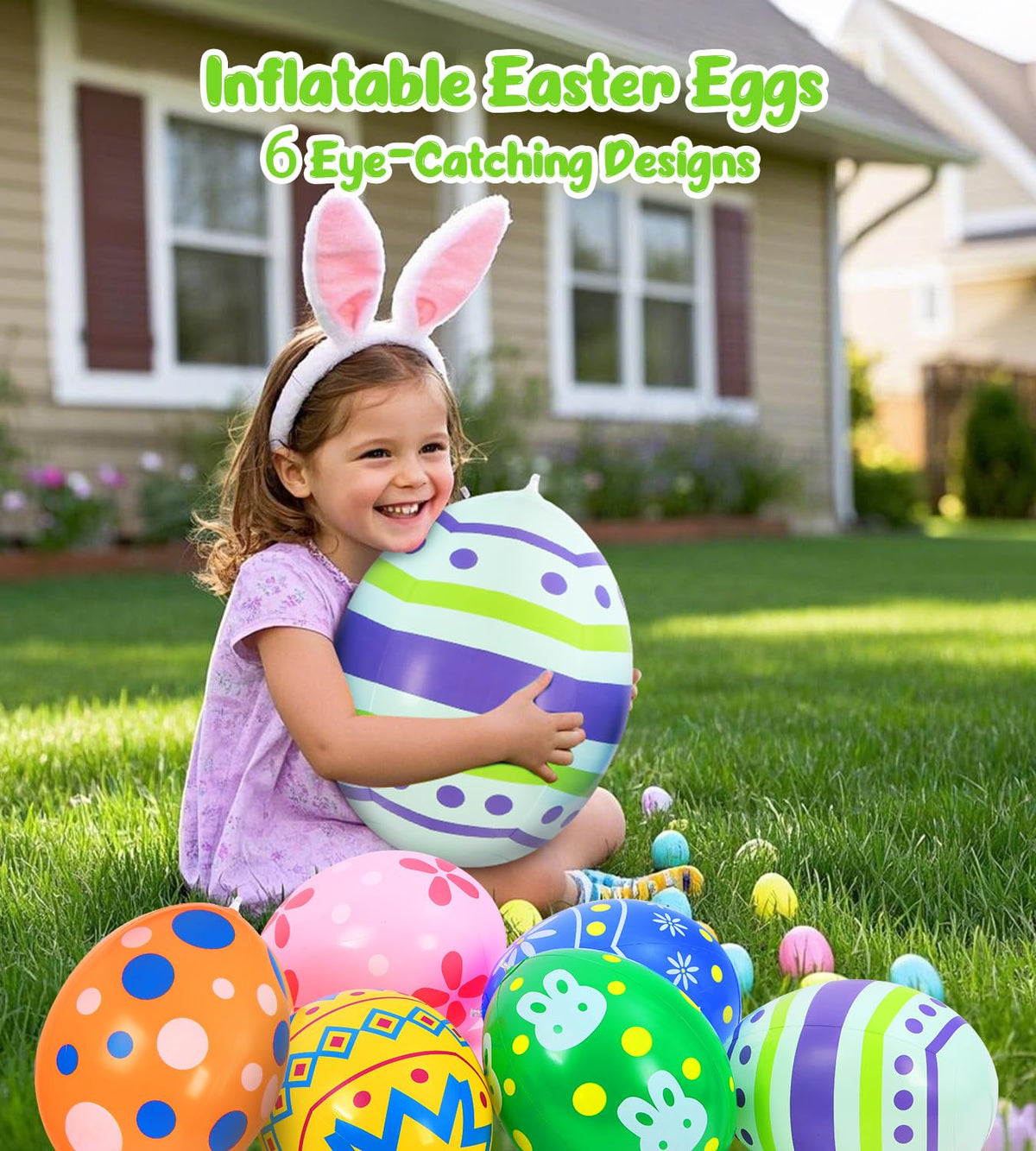 AUYOUNG Easter eggs hanging window display adds festive entryway charm.