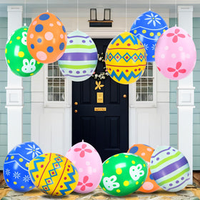 AUYOUNG Easter eggs outdoor 12-pack for vibrant yard decor and Easter fun.