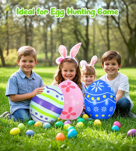 AUYOUNG Easter eggs railing hanging setup for balcony or staircase accent.