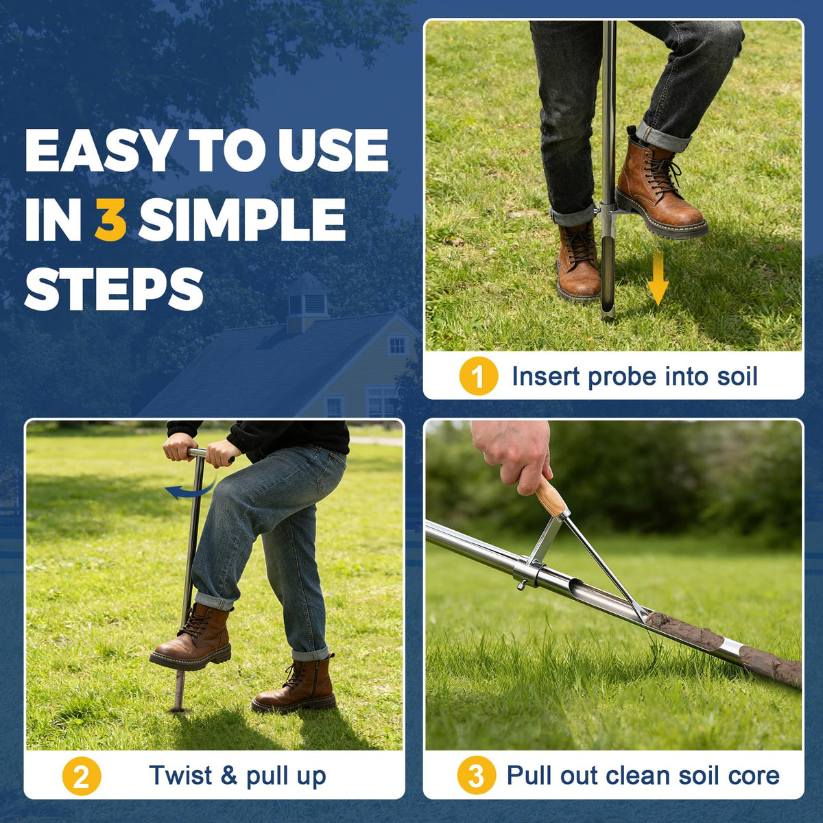 AUZEKER root-removal tool aids extracting roots and debris during sampling.