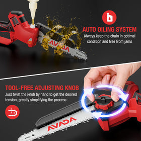 AVADA brushless motor delivers strong power with cooler operation.