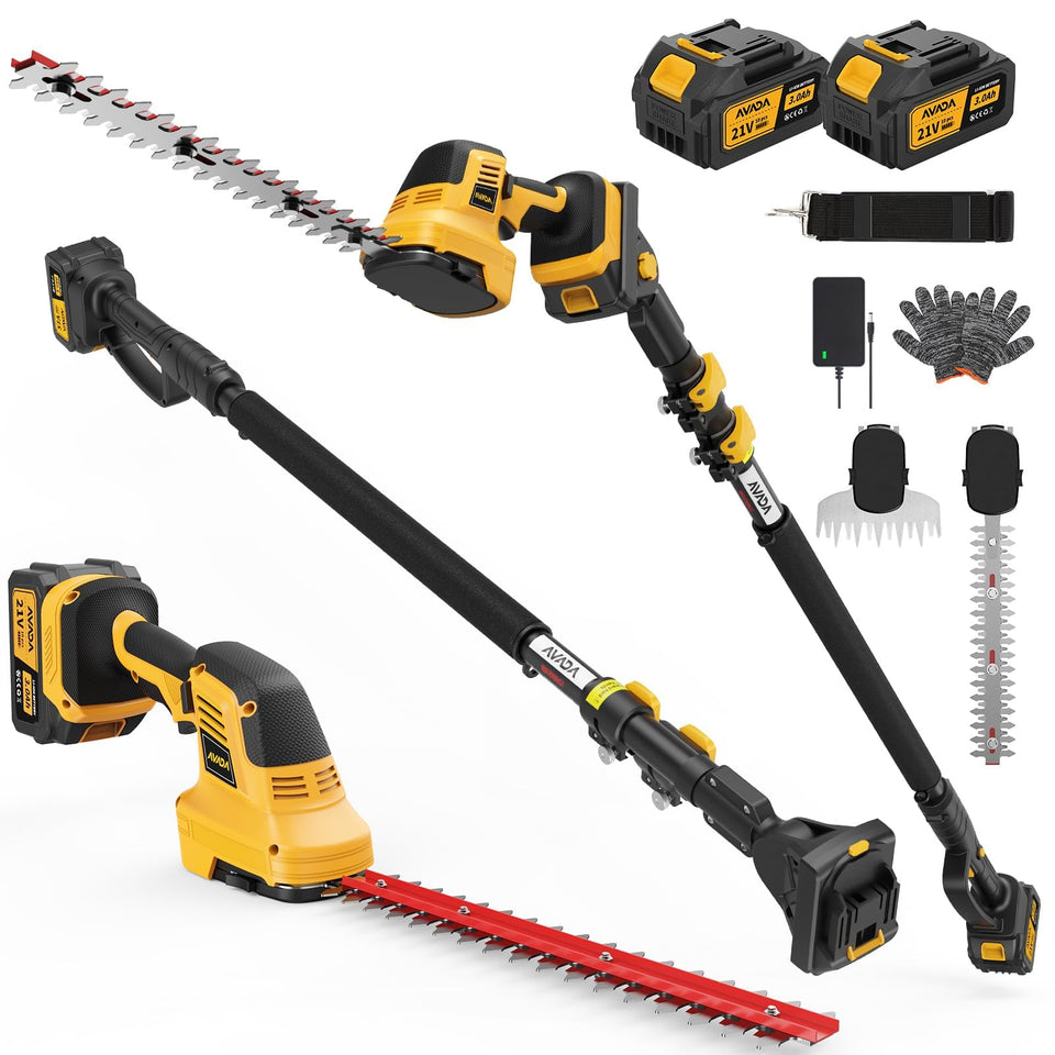AVADA pole hedge trimmer extended pole reaches high hedges safely