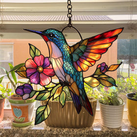 AVAGAN Stained-glass effect suncatcher brightens interiors with rainbow patterns