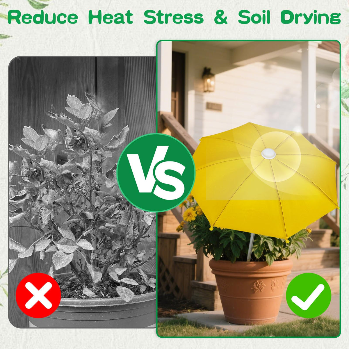 Avalessia sun shade umbrella provides cooling cover for plants outdoors