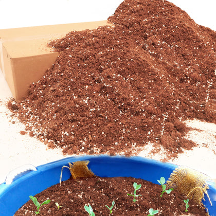 Avalution 18QT Potting Soil Mix bag closeup shows balanced ingredients for versatile indoor plant care.