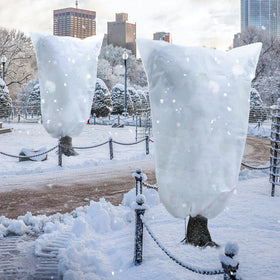 Avalution five-pack frost blankets offer versatile protection for various plant sizes.