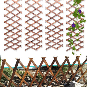 Avalution wooden lattice panel outdoor 4-pack forms decorative privacy screen.