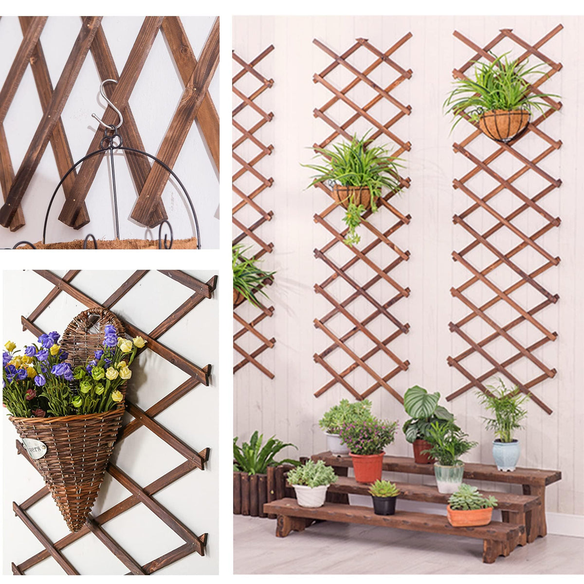 Avalution outdoor décor lattice panel creates a charming patio room divider.