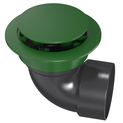 Avanhitch pop-up drainage emitter with elbow directs water away from foundations.