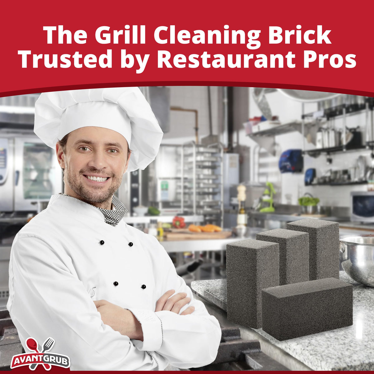 Avant Grub chemical-free cleaner preserves flavor and avoids metal splinters.