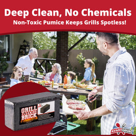 Avant Grub grill brick on hot surface safe for heavy-use kitchens.