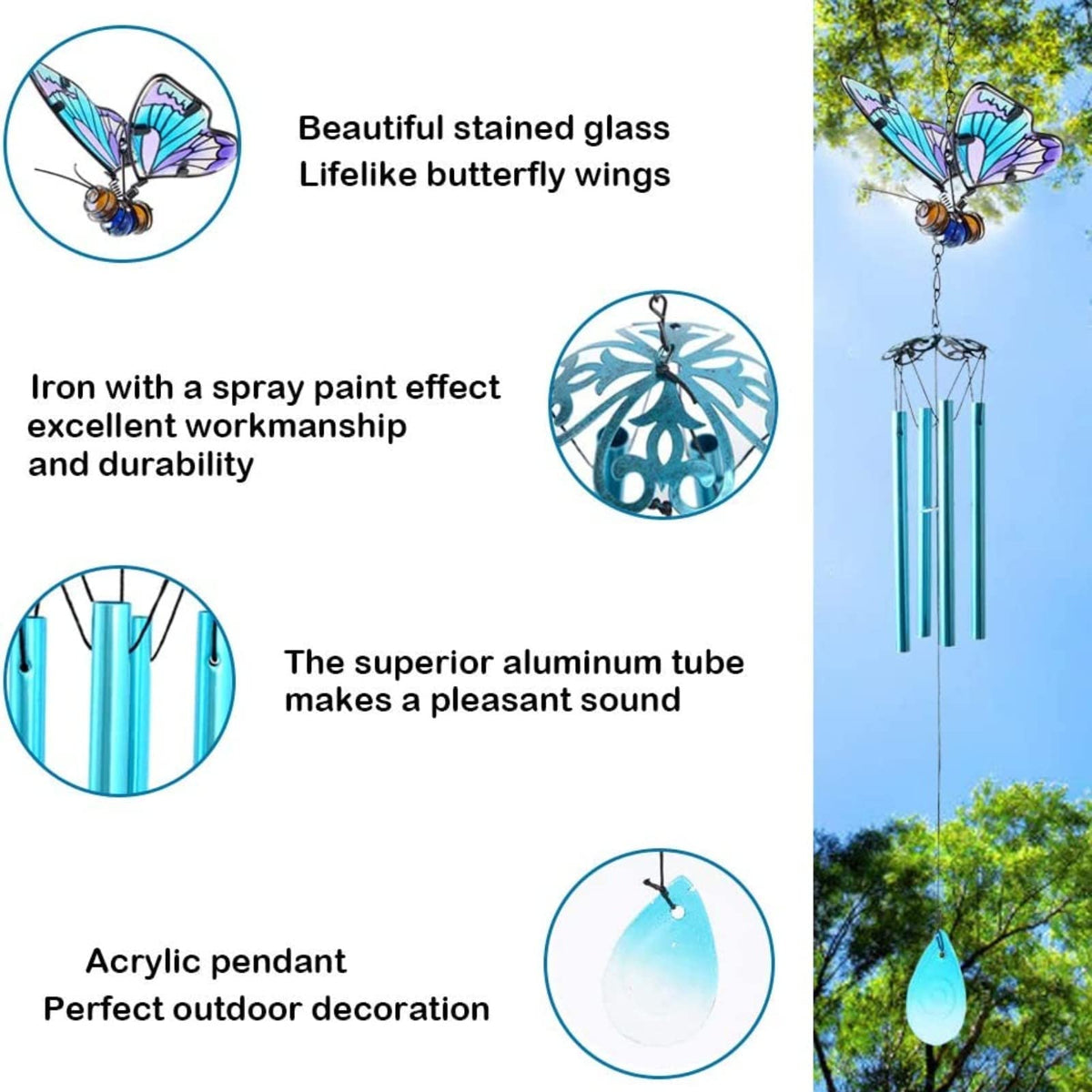 AVEKI garden wind chime gifts mom and friends with soothing tones.