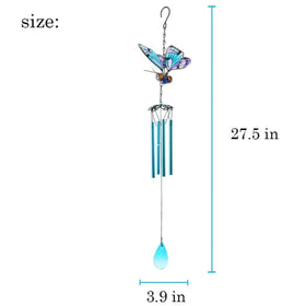AVEKI stained glass butterfly chime creates a tranquil focal point on patios.