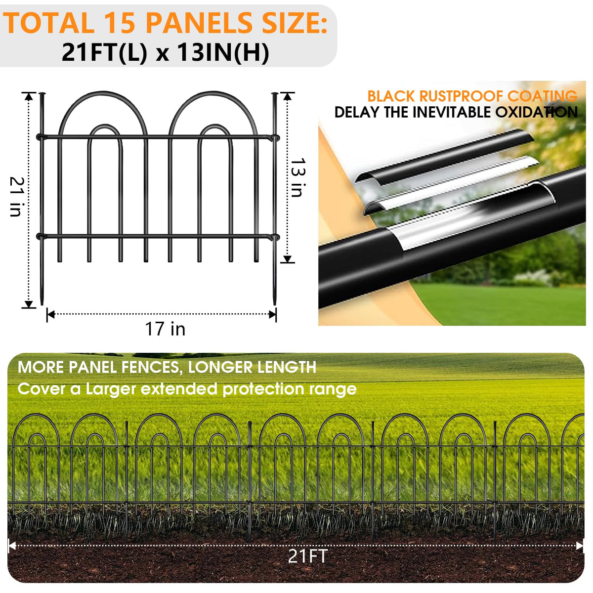 AveLOTUUG 21ft fence panel set extends coverage for larger yards.