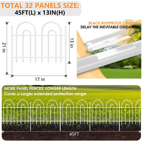 AVELOTUUG 45ft-32-panel fence-set provides long coverage for lawn edges and borders.
