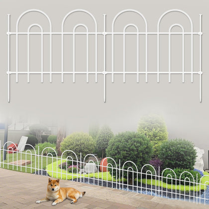 AVELOTUUG arch-design garden fence for decorative perimeter and planting beds.