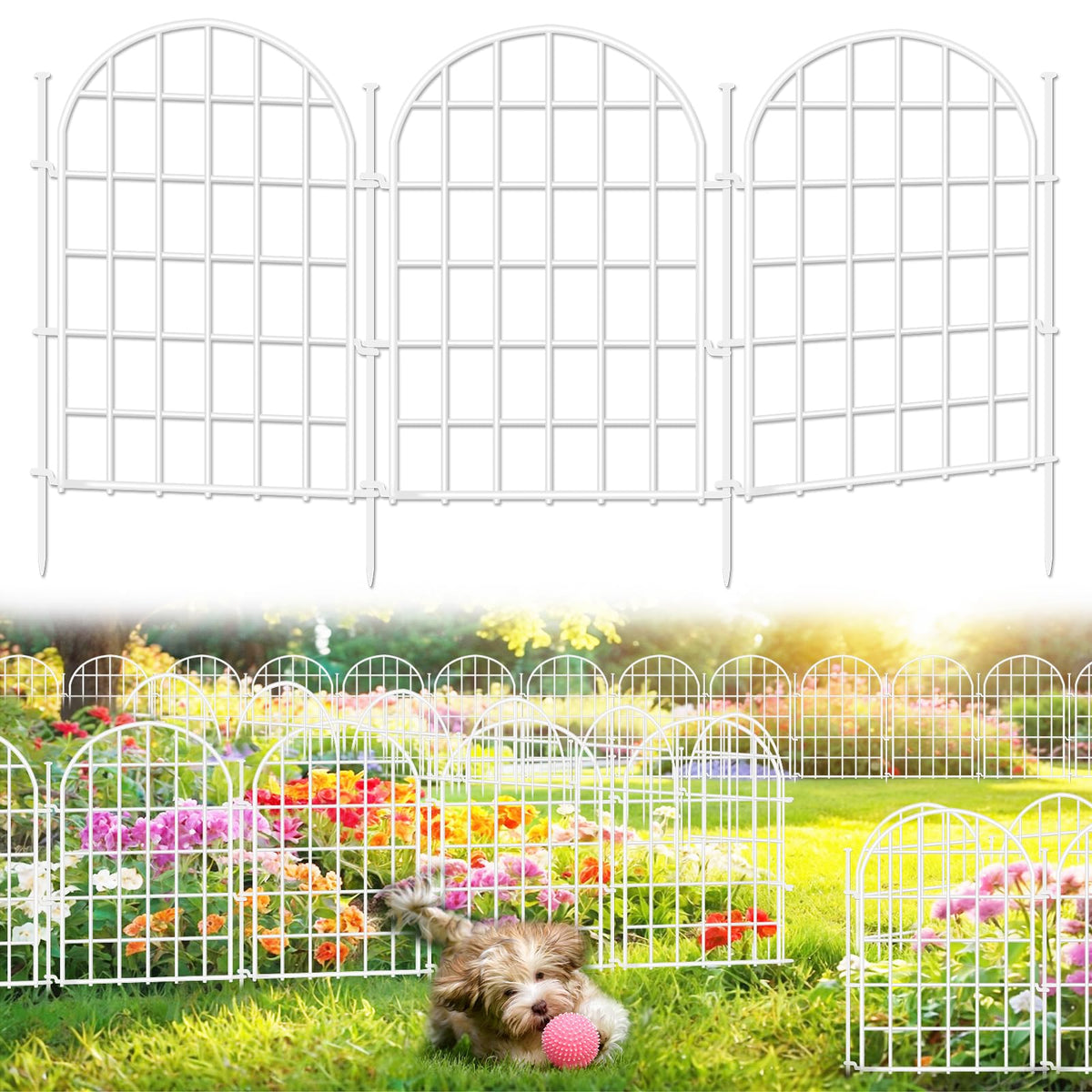 AVELOTUUG garden fence arch panel keeps pets out while brightening garden borders.