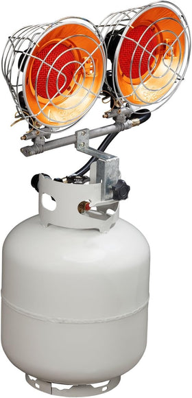 Avenger FBDTP30 dual-burners-lit delivers quick, even outdoor warmth