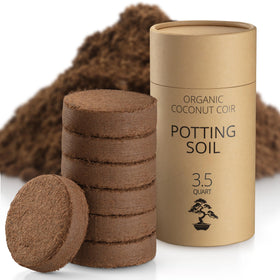AVERGO coconut coir potting soil disc pack ready to hydrate for easy prep