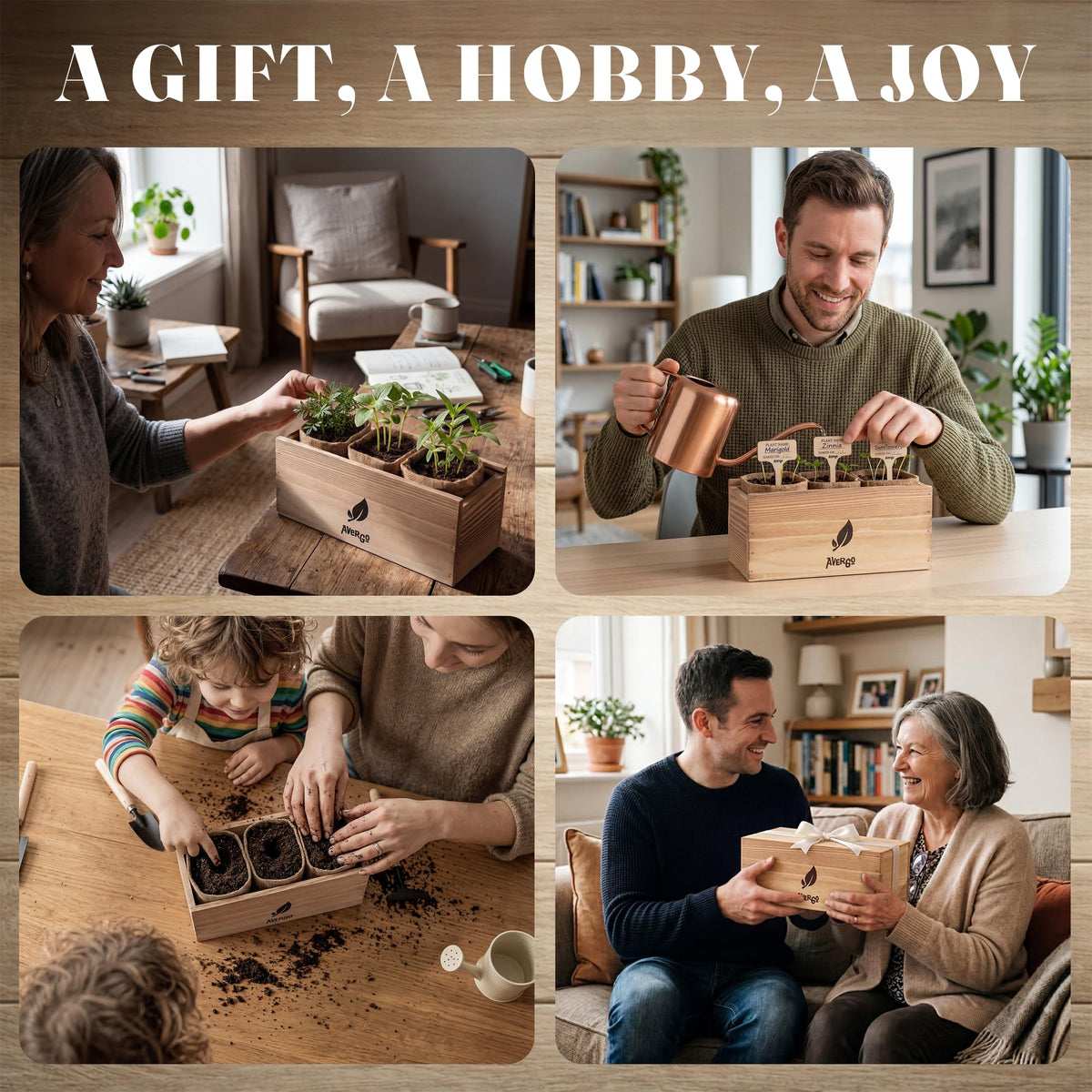 AVERGO indoor outdoor garden setup: versatile kit for windowsill or patio